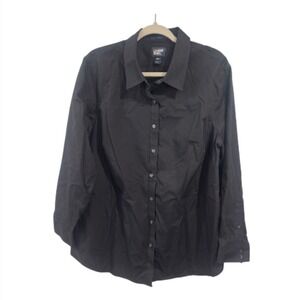 Lands' End Women's Black Button Down Shirt Size 18W
